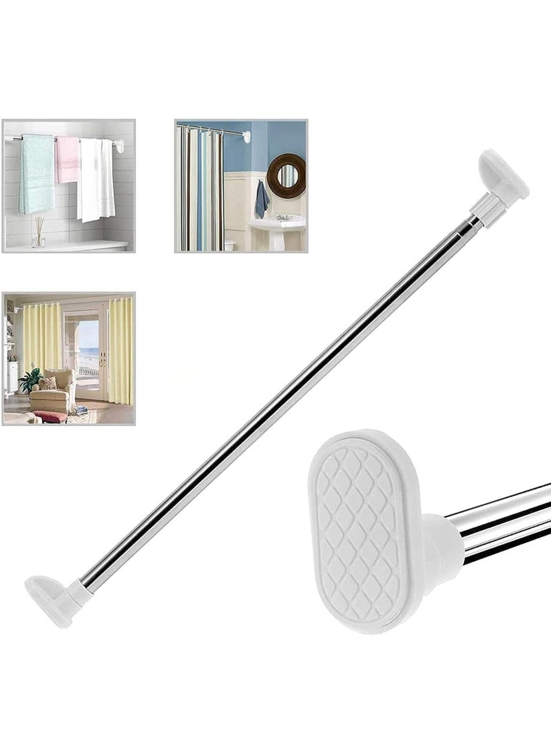 Shower Curtain Rail Curtain Rod Short Extendable Stainless Steel Tension Rod With No Drilling Modern Telescopic Shower Curtain Pole - Image 1
